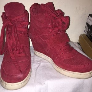 Ash Red Suede Wedge women’s sneakers
